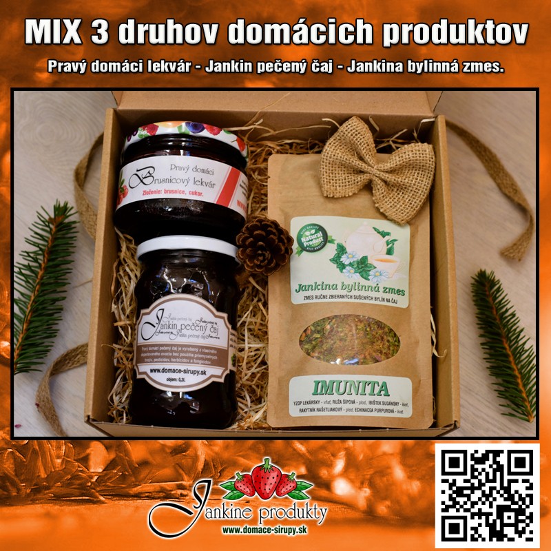 Pravé domáce produkty zo Slovenska v darčeková krabica mix 3 druhov