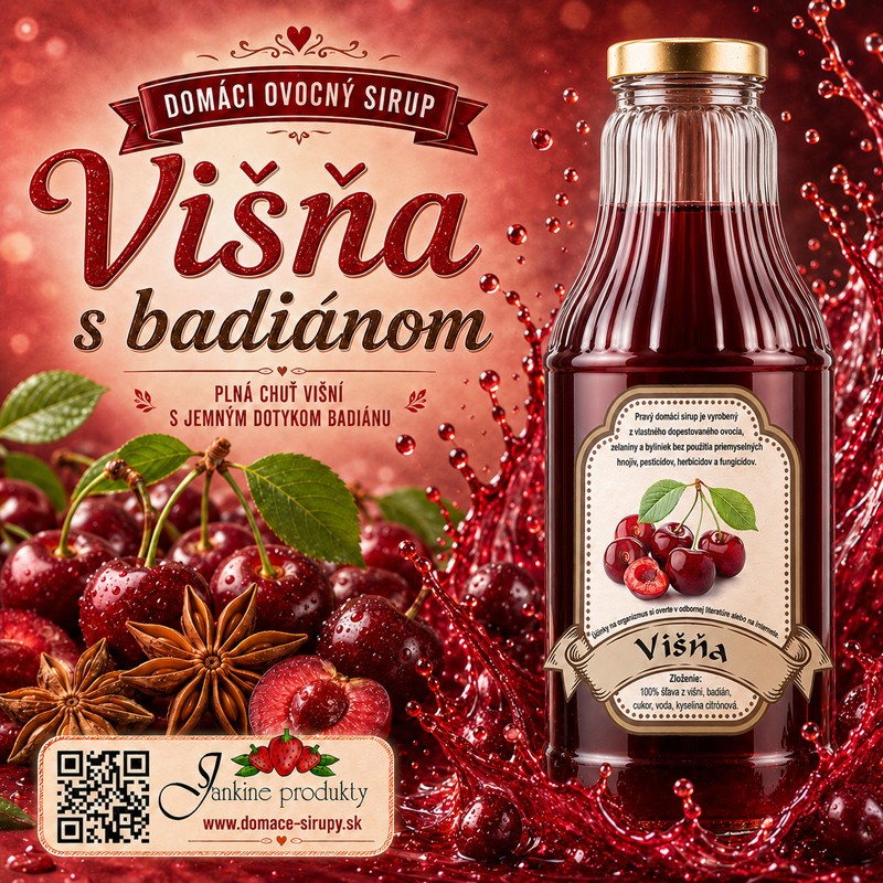 domáci višňový sirup s badiánom domáce produkty od Janky
