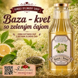 domáci bylinkový sirup baza kvet so zeleným čajom domáce produkty od Janky