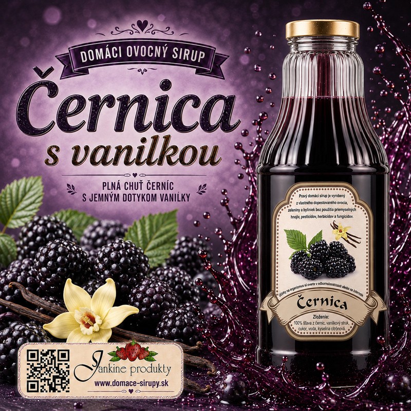 domáci černicový sirup s vanilkou domáce produkty od Janky