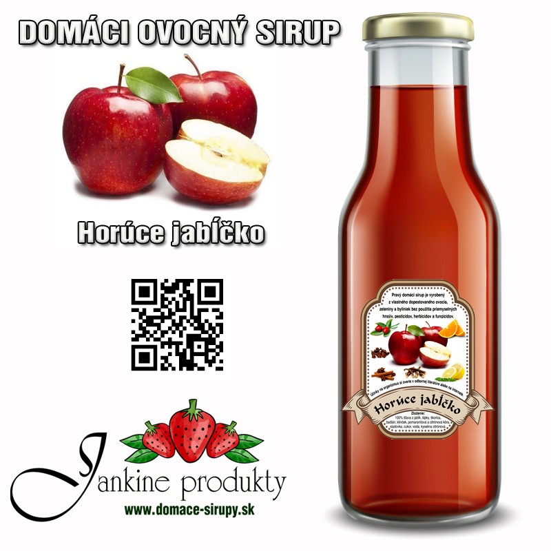 Pravý domáci ovocný jablkový sirup na predaj z jabĺk, horúce jabĺčko vianočný sirup