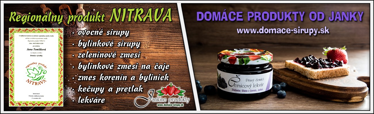 Domáce produkty od Janky, domáce sirupy, domáce lekváre, domace čaje, domáce kereniny, domáca vegeta